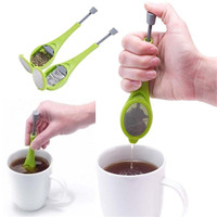 Lankater Infusore Per Tè In Plastica PP A Forma Di Paletta, Con Stantuffo Integrato, Misura 18x4x2 Cm, Per Foglie Sciolte E Bustine - 2