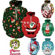 3D hoodies, Fashion, Christmas, Sleeve