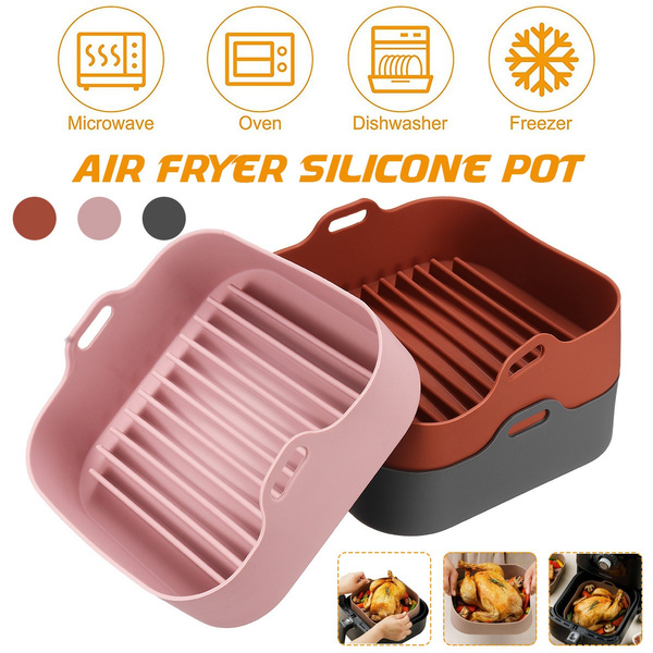 2Pcs Reusable Air Fryer Liners Square, 8.5 inch Ceramic Bowls for Air  Fryer, Easy Clean Air fryer Accessories, Replacement for Silicone Air fryer