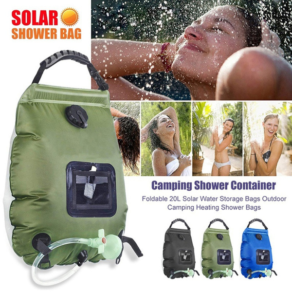 20L Portable Shower Heated Bag Solar Water Heater Camping Shower Bath Water  Bag