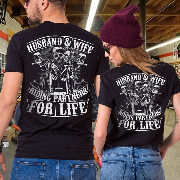 husband and wife riding partners for life t shirt