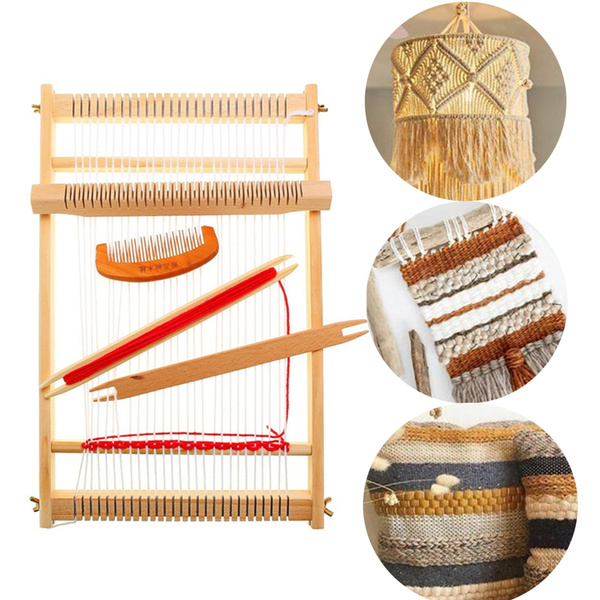 Wood Knitting Weaving Loom, Adjustable Yarn Weaving & Looming Kit