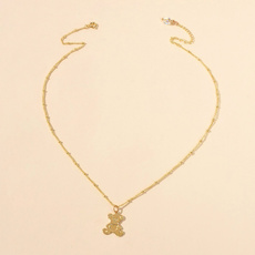 cute, gold, Bears, gold necklace