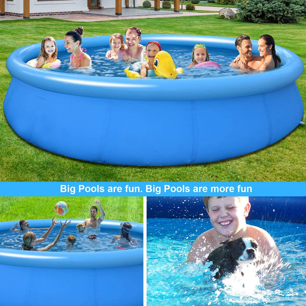Swimming Pools Above Ground Pool Summer Party Fun 12Ftx33In Quick Easy Set  Pool, Piscinas Para Adultos Grande, pools for backyard Big Pool kiddie pool  Inflatable Pool for Adults,Kids,Family,Outdoor,Garden Lawn