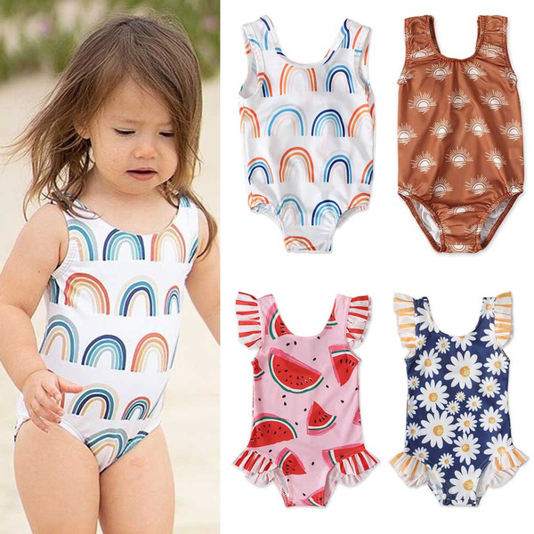 Girls' Swimsuit Summer Kids Baby Swimwear Printed Swimming Costume