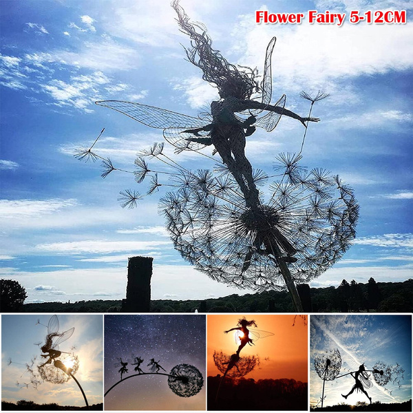 Garden Fairy Decor Outside Stake Silhouette Sculpture Metal Fairy