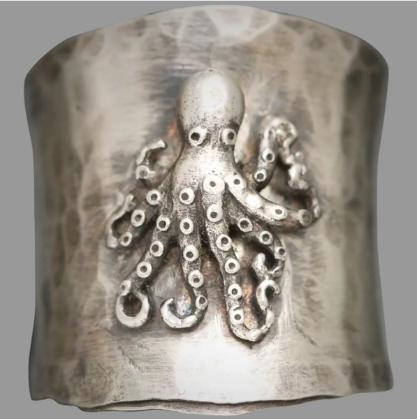 925 Sterling Silver Octopus Ring Rings for Men and Women