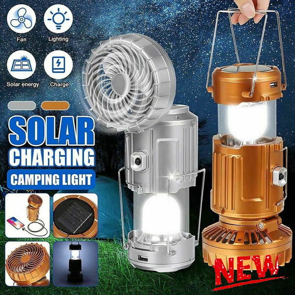 Newest 6 In 1 Portable Outdoor Led Camping Lantern with Fan,Outdoor Solar  Lifting and Stretching Electric Fan Lamp, Led Solar Tent Light Outdoor  Camping Ceiling Fan