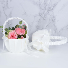 weddingflowerbasket, bowknot, Flowers, portable