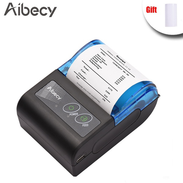 Aibecy Portable Mini Thermal Printer 2 Inch Wireless USB Receipt Bill  Ticket Printer with 58mm Print Paper Compatible with IOS Android Windows  for Restaurant Sales Retail | Wish