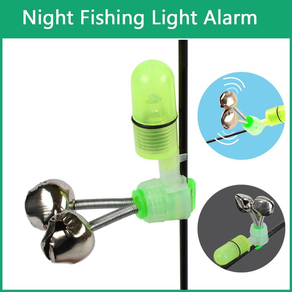 Luminous Twin Bell Alarm LED Light Screw Lock Fixation Fishing Rod Tip Fish  Bite Gear Alert Fishing Rod Bite Alarm Alert FLYSAND Night Fishing  Accessories 1PC