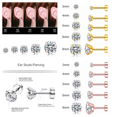 Mens Earrings, Cubic Zirconia, Stainless Steel, stainless steel earrings