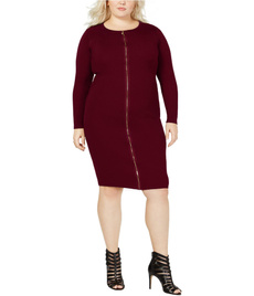 Fashion, sweater dress, solid, zippers