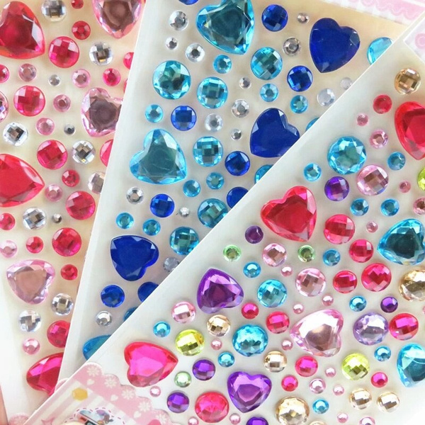 1 Sheet Creative Kids DIY Art Crafts Toys Bling Stickers Phone Decor Craft  Decorative Imitation Diamond Crystal Stone Stickers