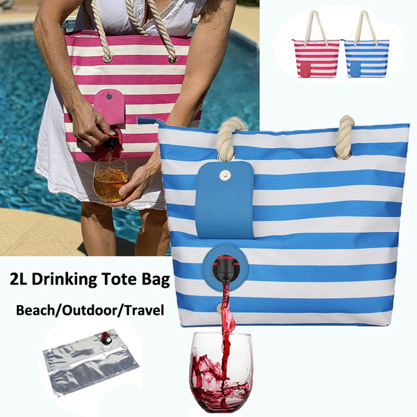PortoVino Hibiscus City Tote Bag - Canvas Wine Purse with Hidden Spout &  Dispenser Flask, Holds 1.5L - Fry's Food Stores