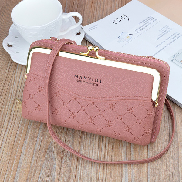 Cheap Women's Wallet Long Crown Embroidered Thread One-handed Women's Hand  Purse | Joom