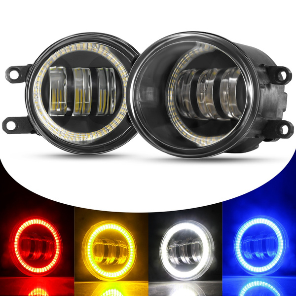 2 X Angel Eye Fog Light Car LED Lens DRL Fog Daytime Running Lamp 12V