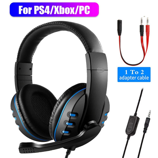 3.5mm Wired Headphones Gaming Headset Gamer Game Earphones with Microphone Volume Control for PS4 Play Station 4 X Box