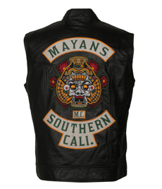 motorcyclejacket, Vest, blackbikervest, skull