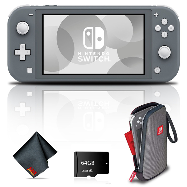 Nintendo Switch Lite (Gray) Gaming Console Bundle with 64GB