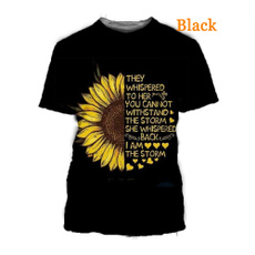 Fashion, Sunflowers, letter print, Tops