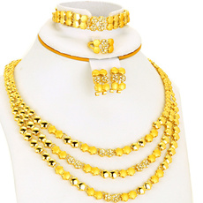goldcolorjewelryset, necklaceset, Jewelry, Bridal Jewelry Set