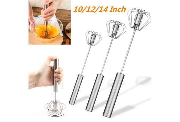 Semi-Automatic Egg Whisk Hand Push Egg Beater Stainless Steel