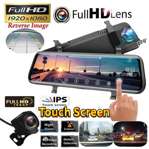 Car DVR 4/5.5Inch Full HD 1080P Dash Cam Ultra-Thin Touch Screen Camera Auto  Rearview Mirror Video GPS Navigation Dual Lens AR Real Scene+32G Memory  Cards