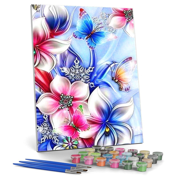 Flower FIYO Diy Paint by Numbers Kits for Adults and Kids Beginner on  Canvas Fashion Wall Art for Gift( No Frame )