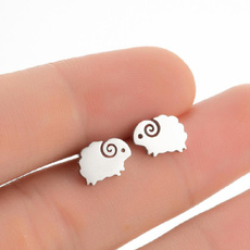 Steel, stainless steel earrings, Animal, Stud Earring