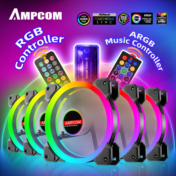 Republikanske parti Håndskrift svejsning AMPCOM 120mm Case Music Fans, High Performance Cooling PC RGB Fans with  Hydraulic Bearing Adjust Speed Aura Sync ARGB Music Fan | Wish