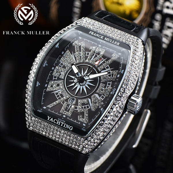 Top Quality FRANCK MULLER Wrist Watch Yacht Diamond Starry Belt Watch Men s Luxury Mechanical Watch