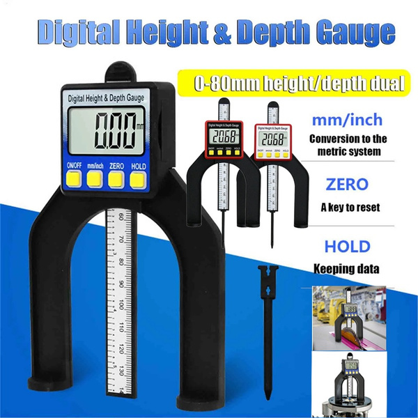 Digital Height Depth Gauge Gage Metric Measuring Router Table Woodwork Tool