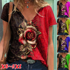 Summer, Plus Size, Tops & T-Shirts, Rose