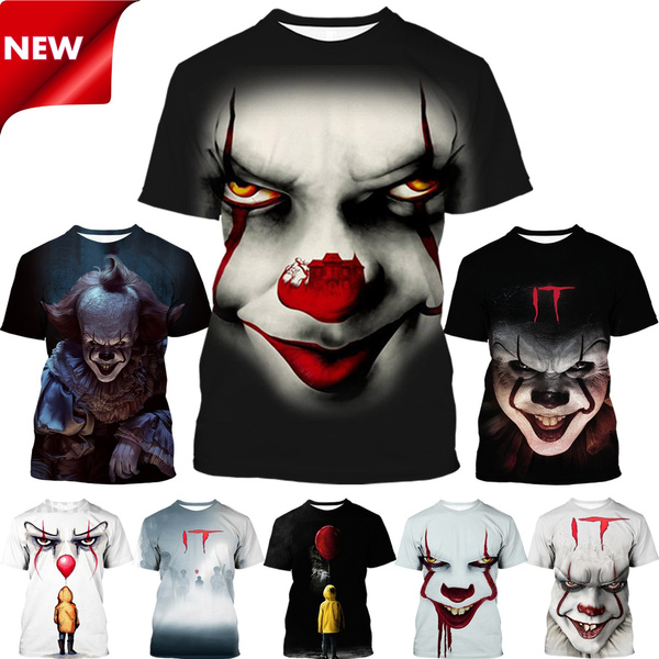 Tops | Printed Wish Clown Smile T Pennywise Shirt Movie Printed 3D Stephen King Halloween Joker