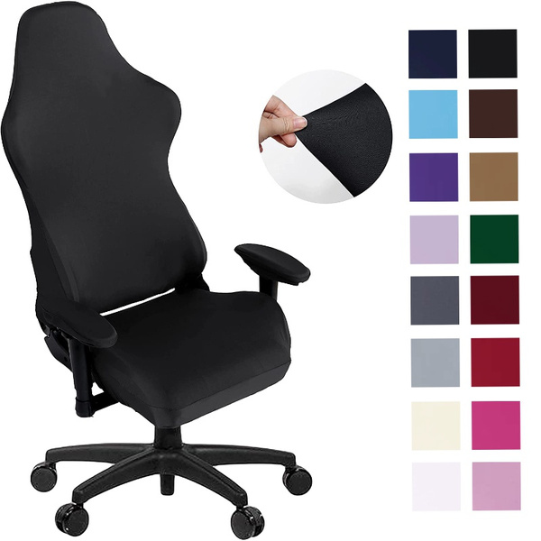 KKONION Computer Chair Cover Stretch Jacquard Anti-Dirty Swivel Chair Office Armchair Protector Gaming Seat Slipcovers 