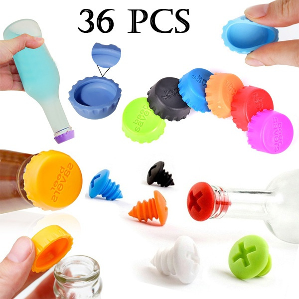 New Reusable Silicone Bottle Fresh-keeping Cap Sealed Beer Bottle Cap  Vinegar Soy Sauce Bottle Soda Cola Cap Wine Protective Stopper