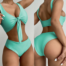 Summer, two piece swimsuit, bikini set, Pure Color