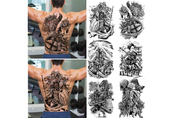 Large Temporary Tatoo for Men Tattoo Body Art Full Back Sexy Tattoo Sticker  Lion