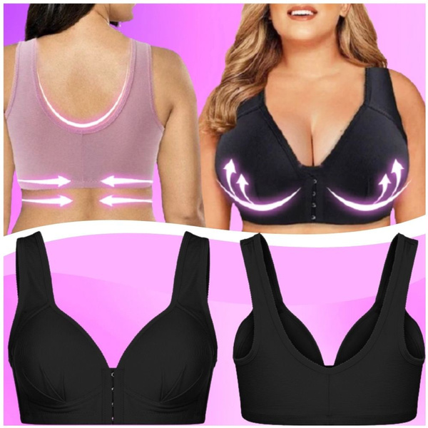 Plus Size Push Up Bra, Full Coverage Padded, Pushup Underwire & Seamless  Lace Plus-size Bras, Women's Sexy Backless Full Coverage Plunge Brassiere