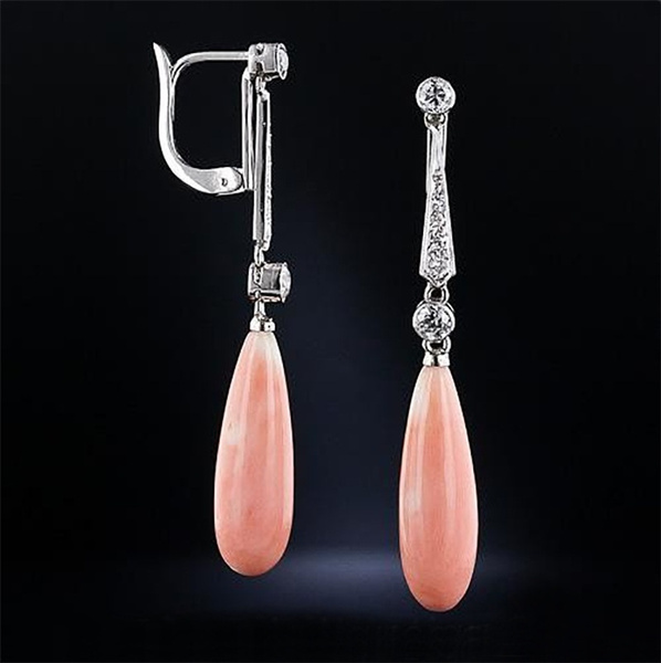 Natural Coral Gemstone Earring