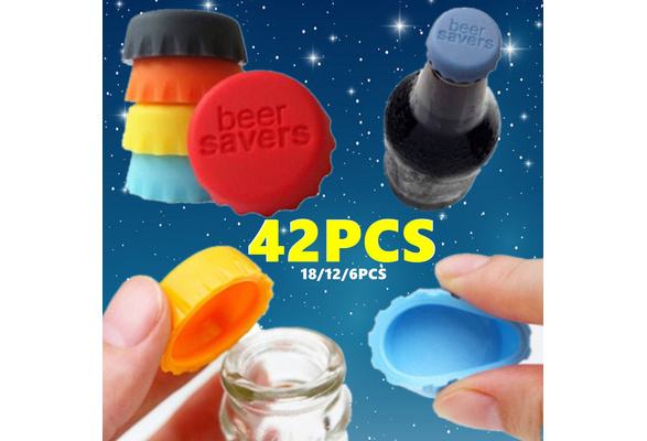 6Pcs Reusable Mix-colored Silicone Bottle Cap 2.8cm Stopper Vinegar Soy Lid  Bottle Cover Good Seal Kitchen Gadgets