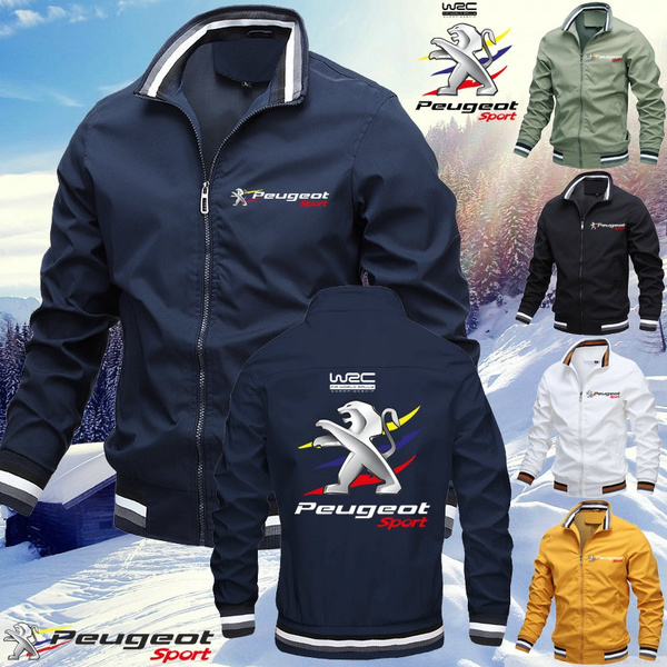 PEUGEOT Sport Old Rally Car WRC Zipper Coats Casual Flight Jacket Autumn Winter Classic Slim Baseball Collar Jacket Men s Thin Softshell Jacket