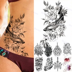whaletattoo, Tattoo sticker, foradulttattoossticker, temporarytattoosflower