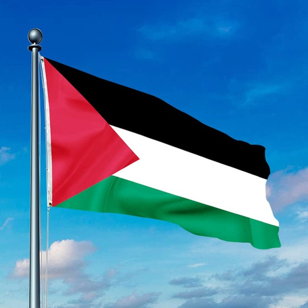 Palestine National Flag Vivid Color and UV Fade Resistant with 2 ...
