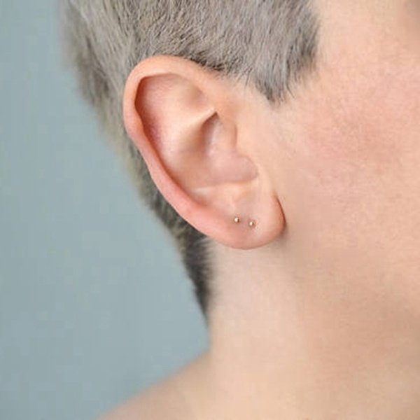 Tiny Ball Stud Multiple Silver Piercings Mix and Match Dainty Earrings