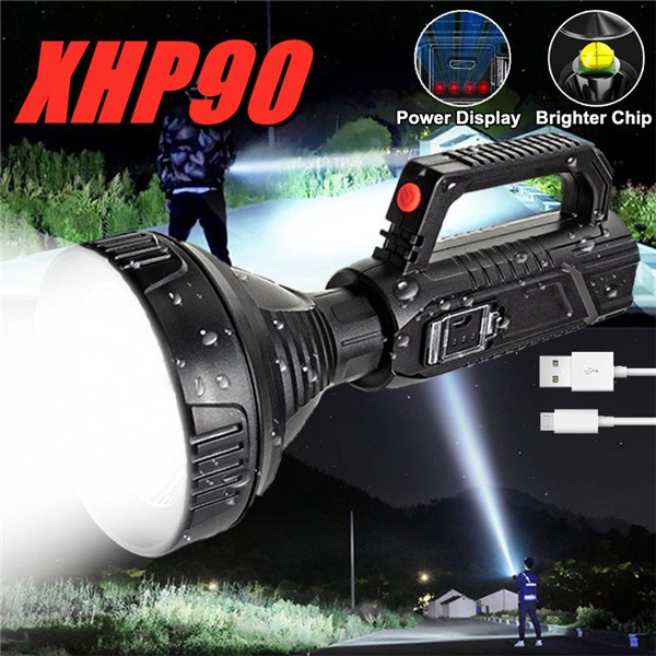 Powerful LED Spotlight Rechargeable Camping Torch Light Hand Flashlight Outdoor 