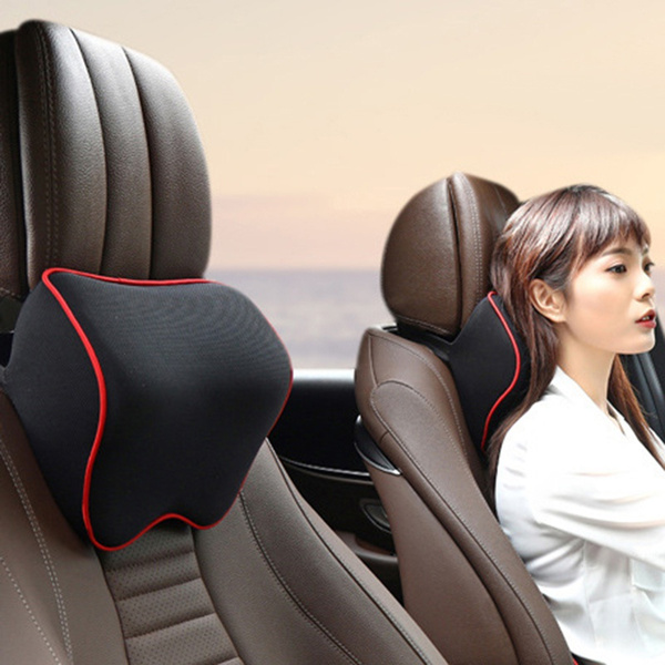 Car Headrest Head Neck Support Car Seat Rest Memory Cotton Pillow Car