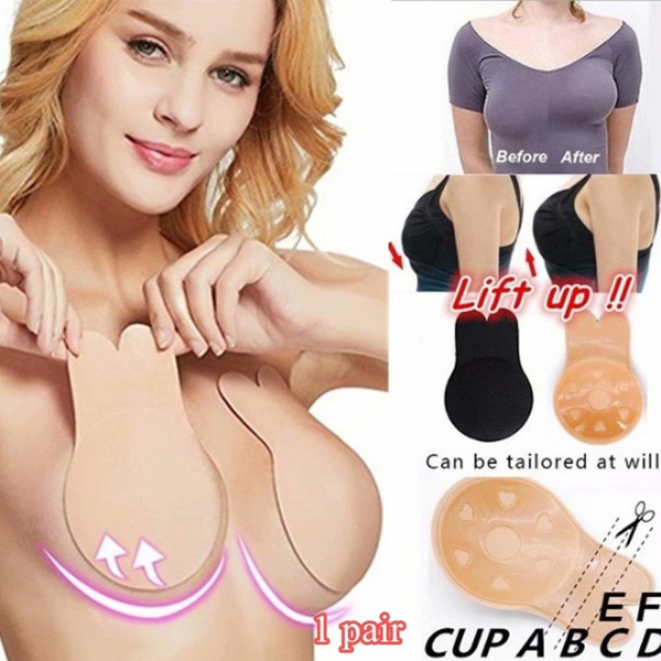 Womens Self-Adhesive Lift Silicone Bra Strapless Invisible Push Up