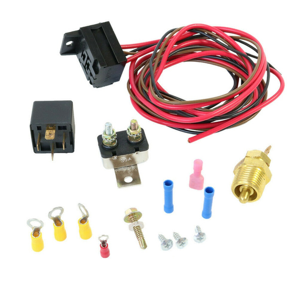 Electric Radiator Engine Fan Thermostat Temperature Switch Relay Kit 3/